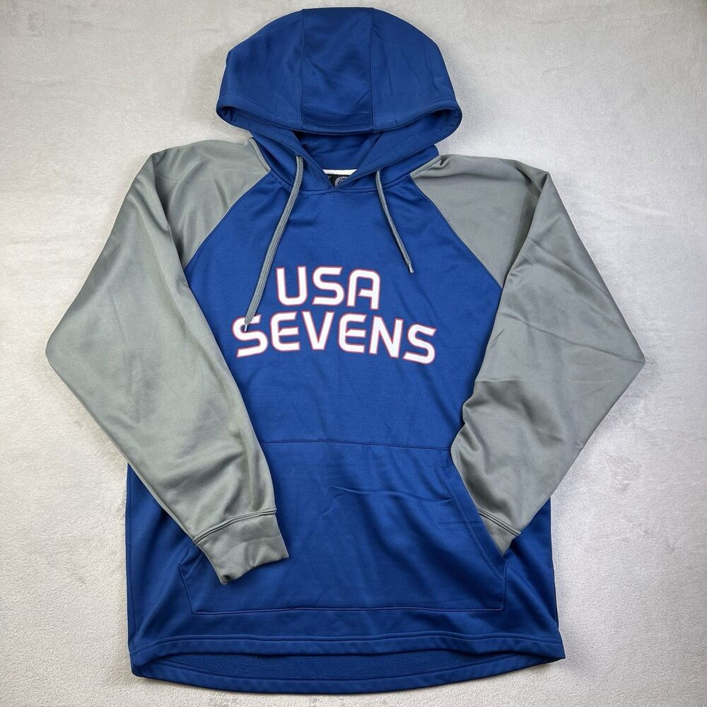 USA Sevens Rugby Mens XL Hoodie Blue Gray Official Licensed Pullover Sweat
